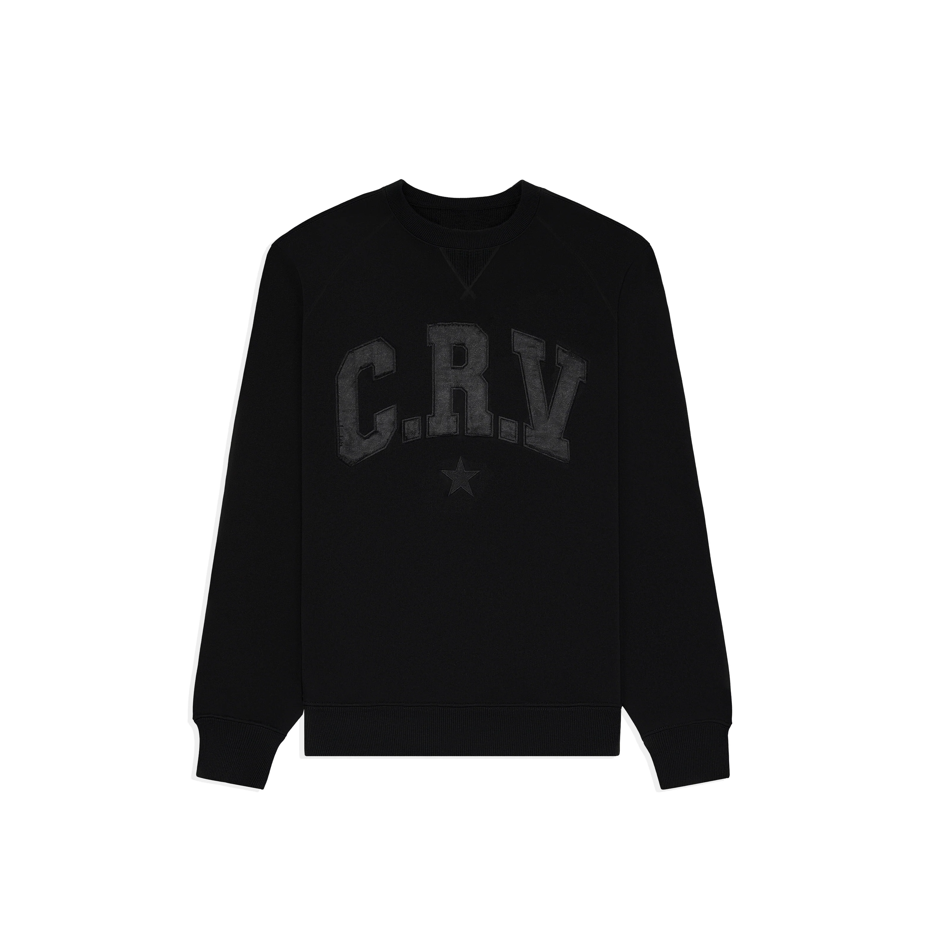 BLACK SILK TRACKSUIT CREWNECK