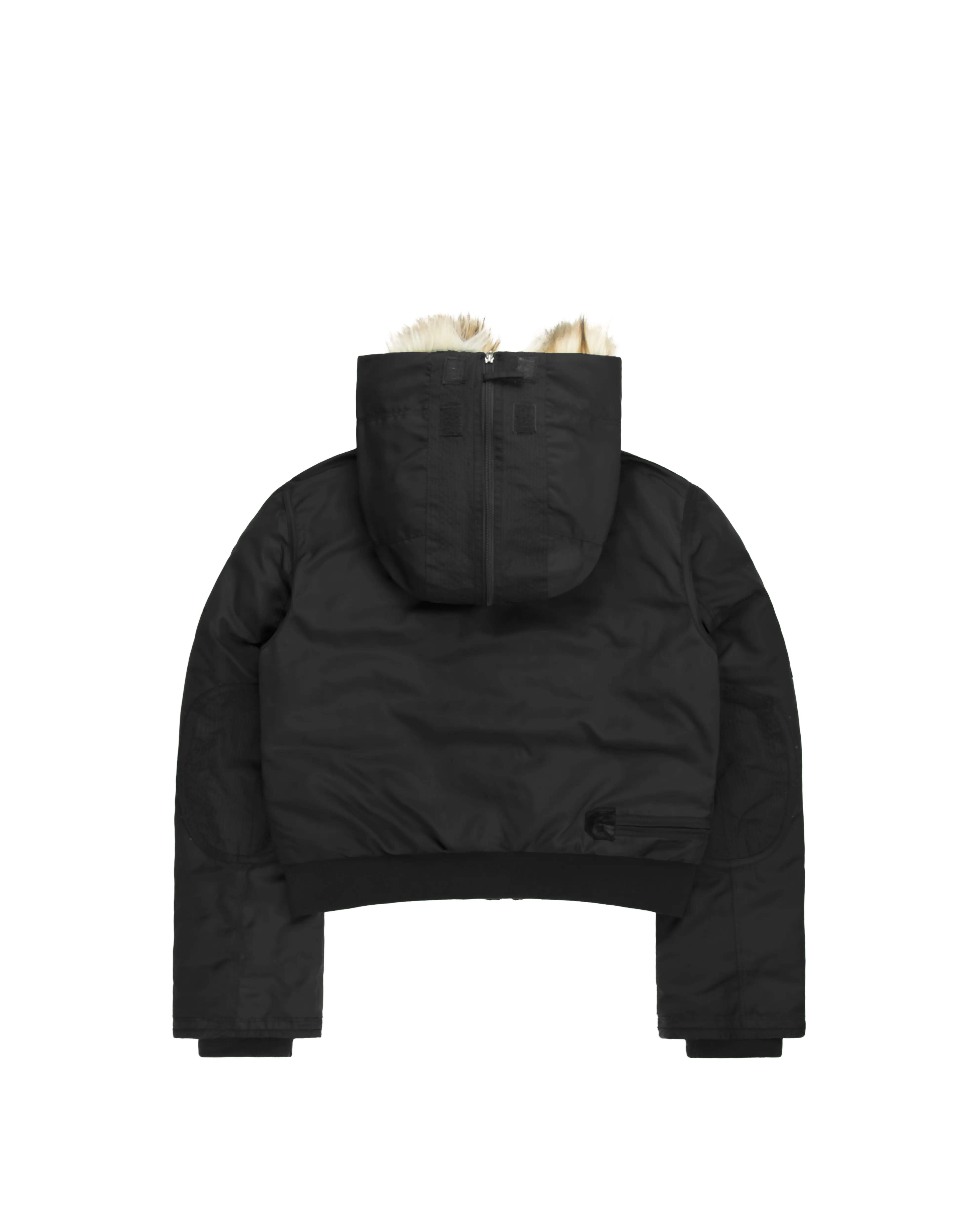 Black Leopard Fur Hooded Jacket - Image 4