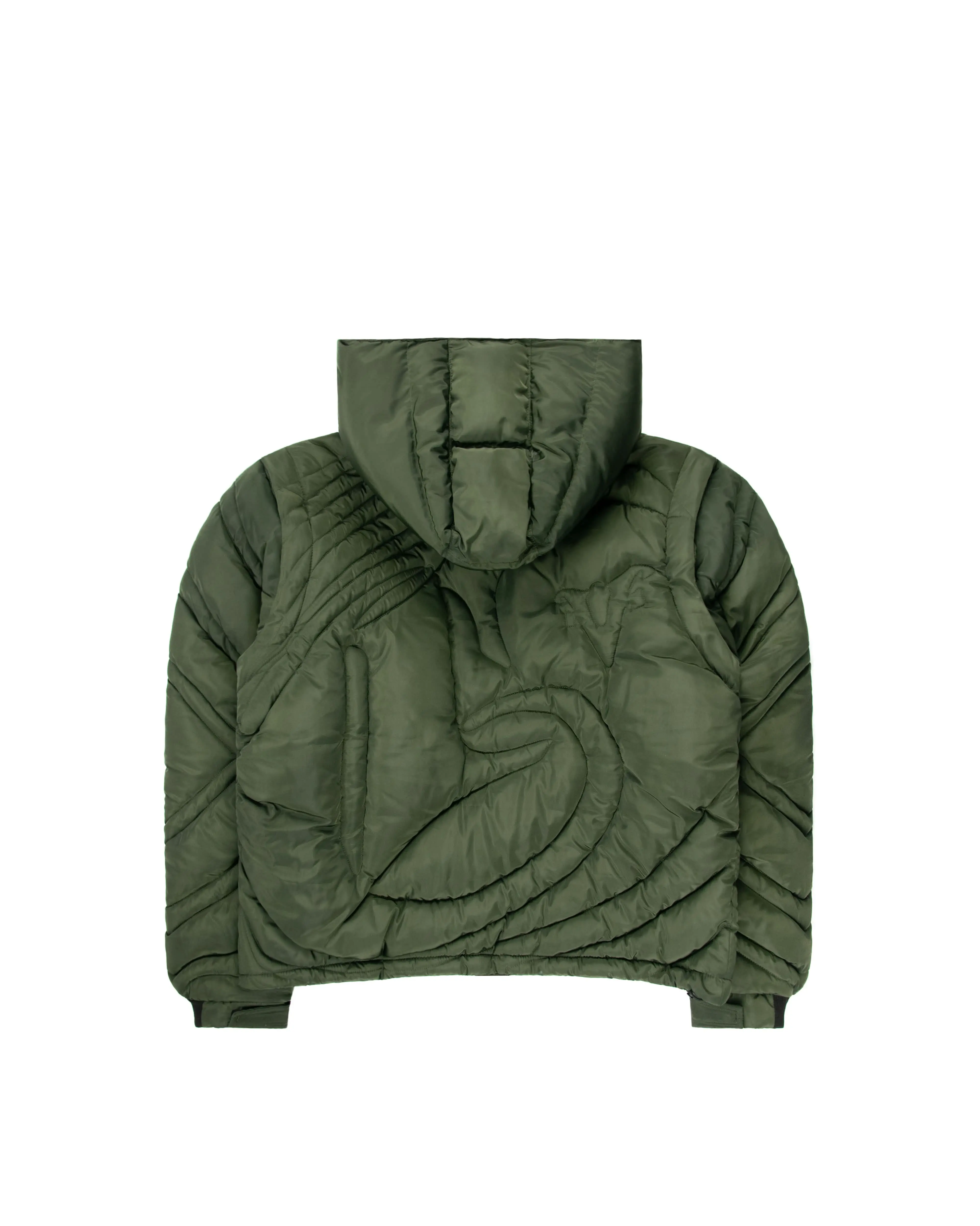 Green Embossed Puffer - Image 3