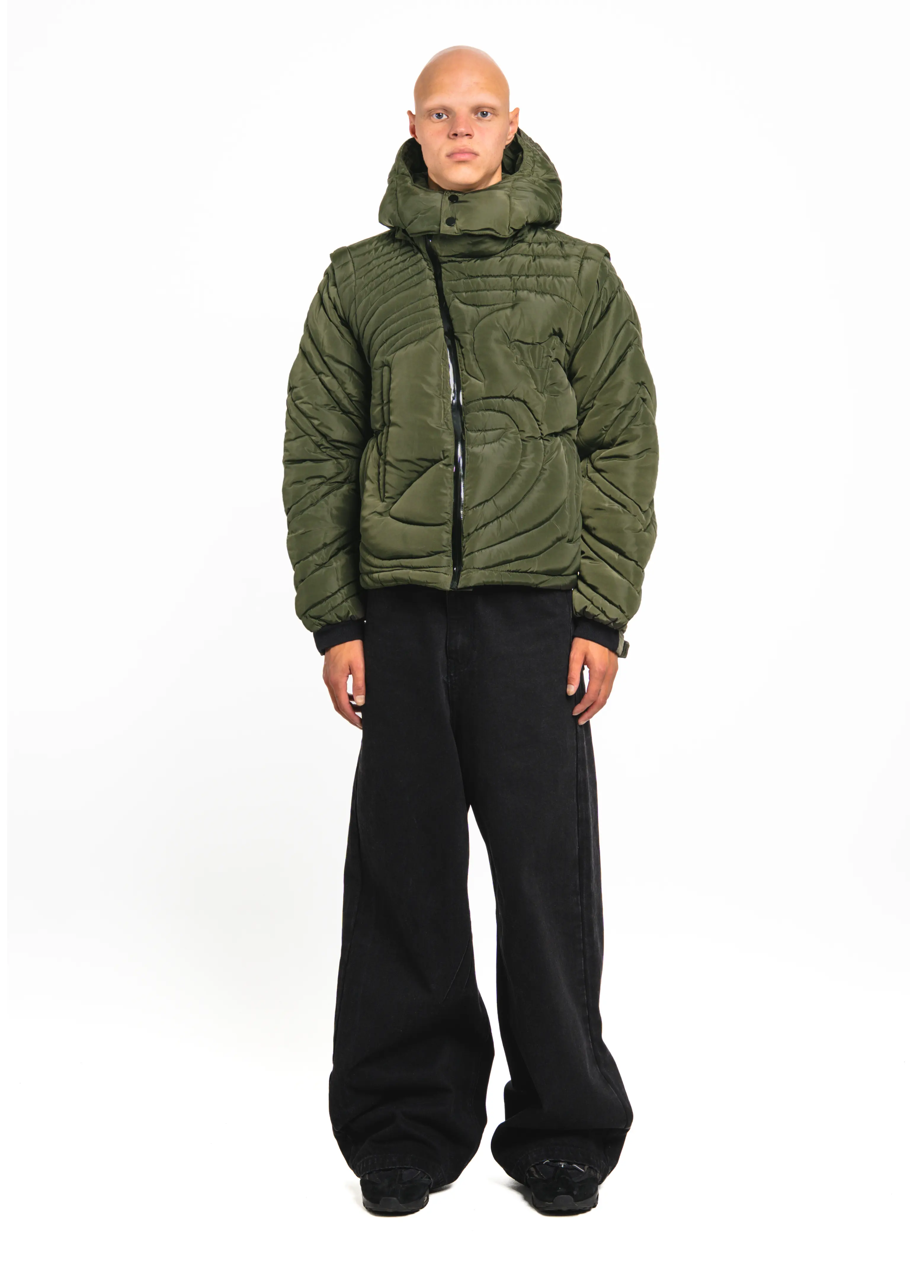 Green Embossed Puffer - Image 4