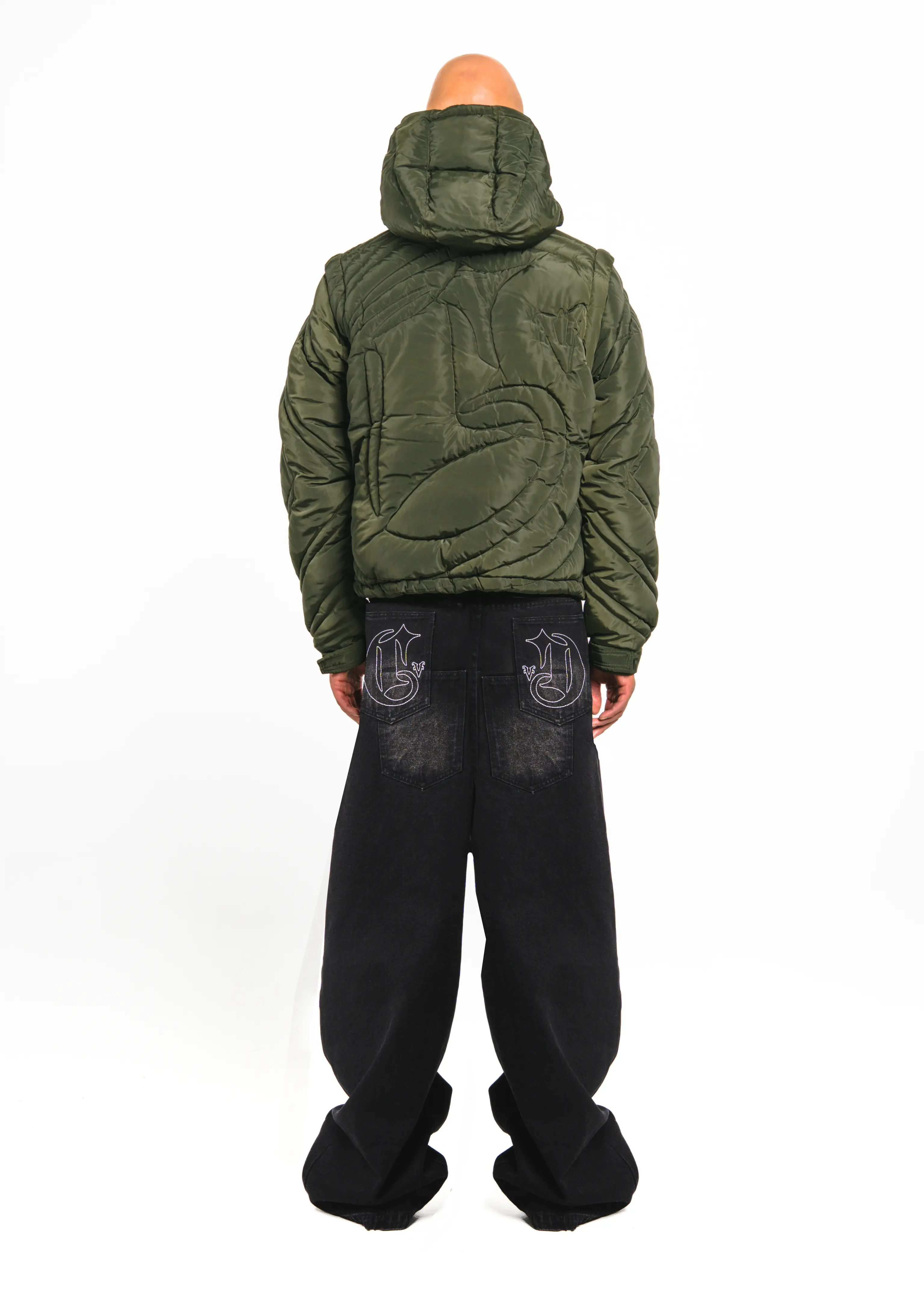 Green Embossed Puffer - Image 5