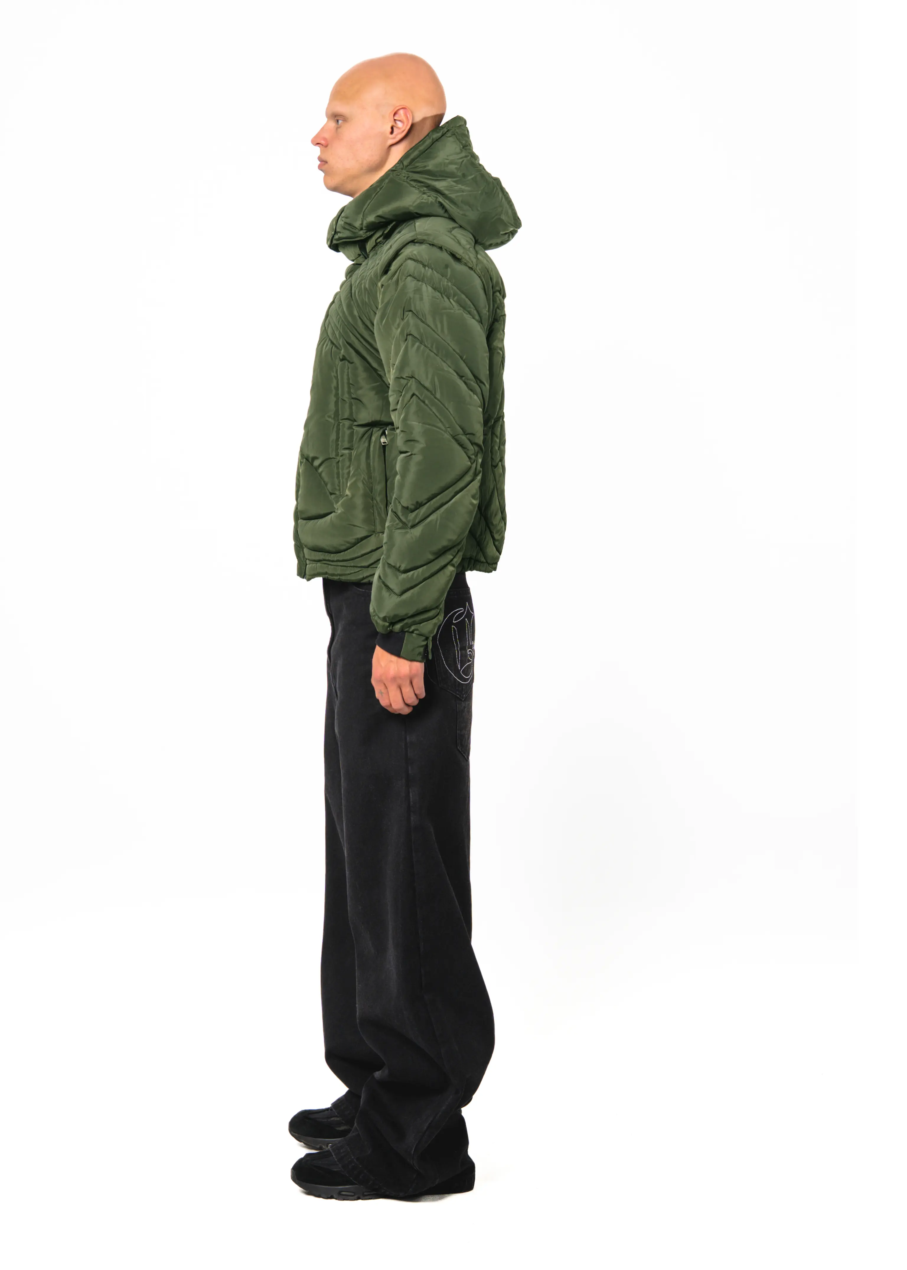 Green Embossed Puffer - Image 6
