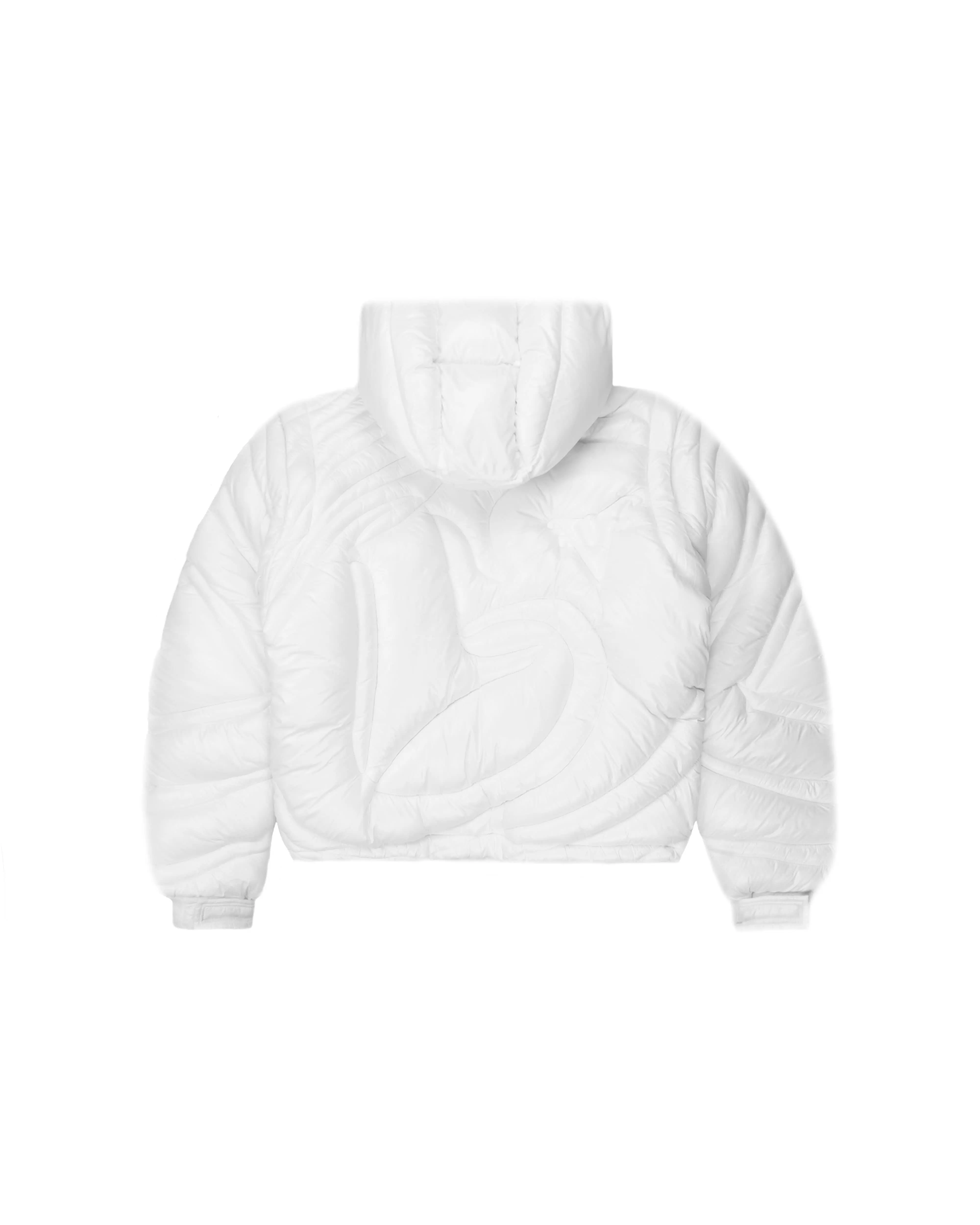 Shiny White Embossed Puffer - Image 3