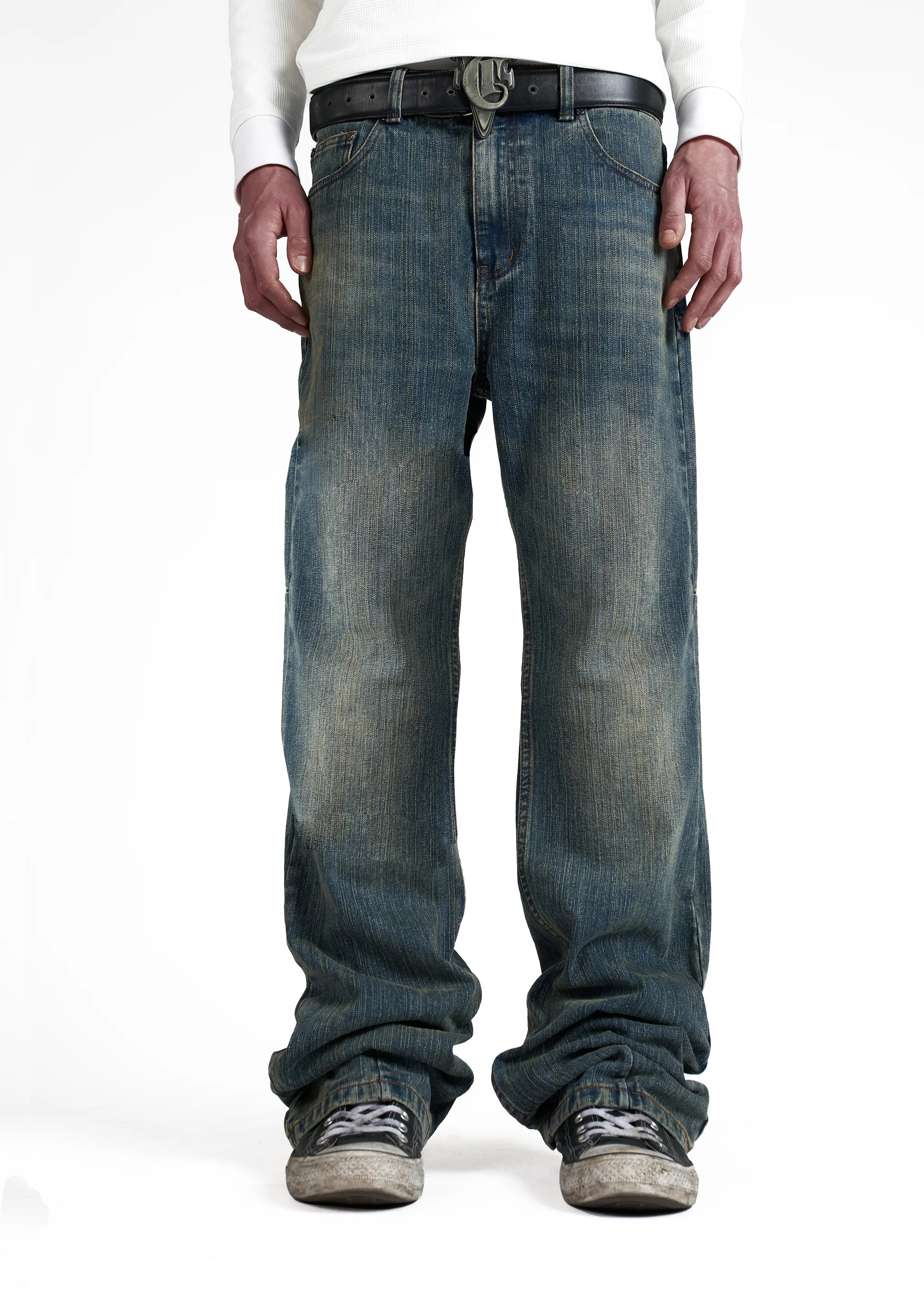 TONAL BLUE BOOTCUT JEANS - Image 4